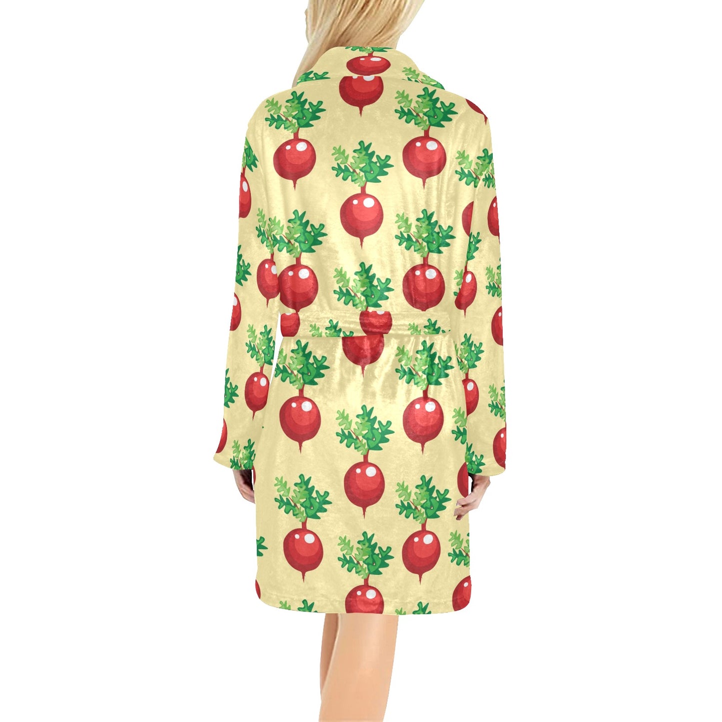 Radish Pattern Print Design A02 Women's Fleece Robe
