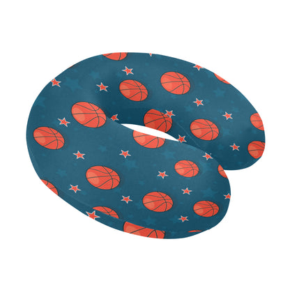 Basketball Pattern Print Design 02 U-Shaped Travel Neck Pillow
