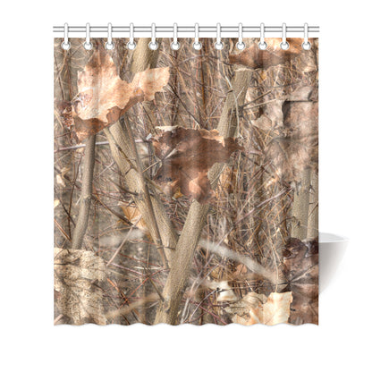 Camo Realistic Tree Forest Autumn Print Shower Curtain