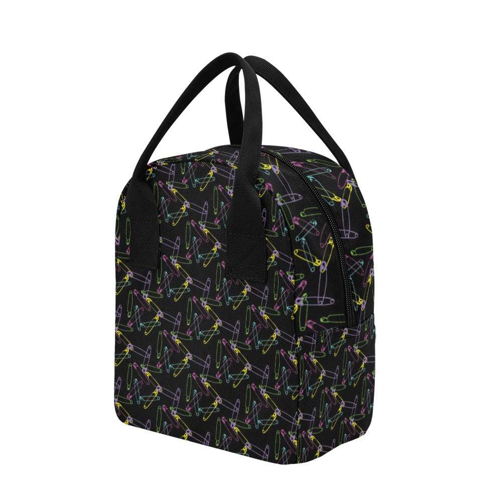 Safety Pin Print Design LKS304 Insulated Lunch Bag