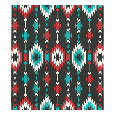 Native Pattern Print Design A08 Premium Quilt