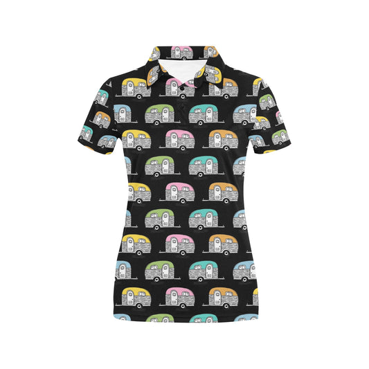 Camper Pattern Camping Themed No 2 Print Women's Polo Shirt