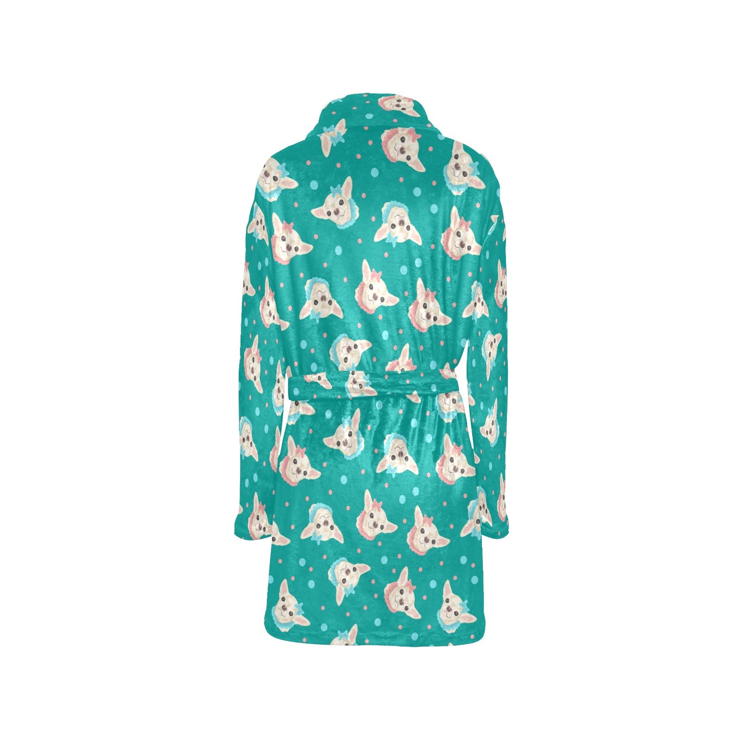 Chihuahua Polka Dot Pattern Women's Fleece Robe