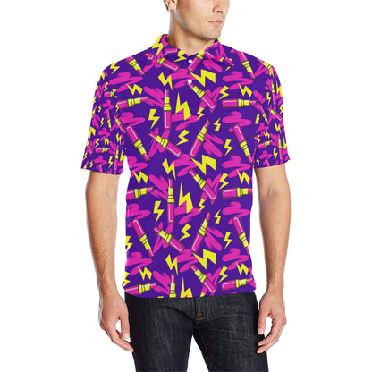 Lipstick Pattern Print Design LT04 Men Polo Shirt