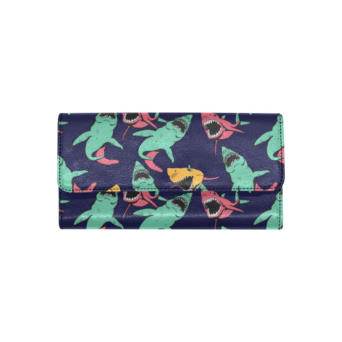 Shark Bite Pattern Women's Trifold Wallet
