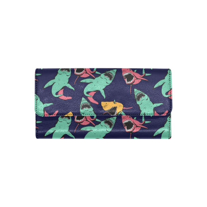 Shark Bite Pattern Women's Trifold Wallet
