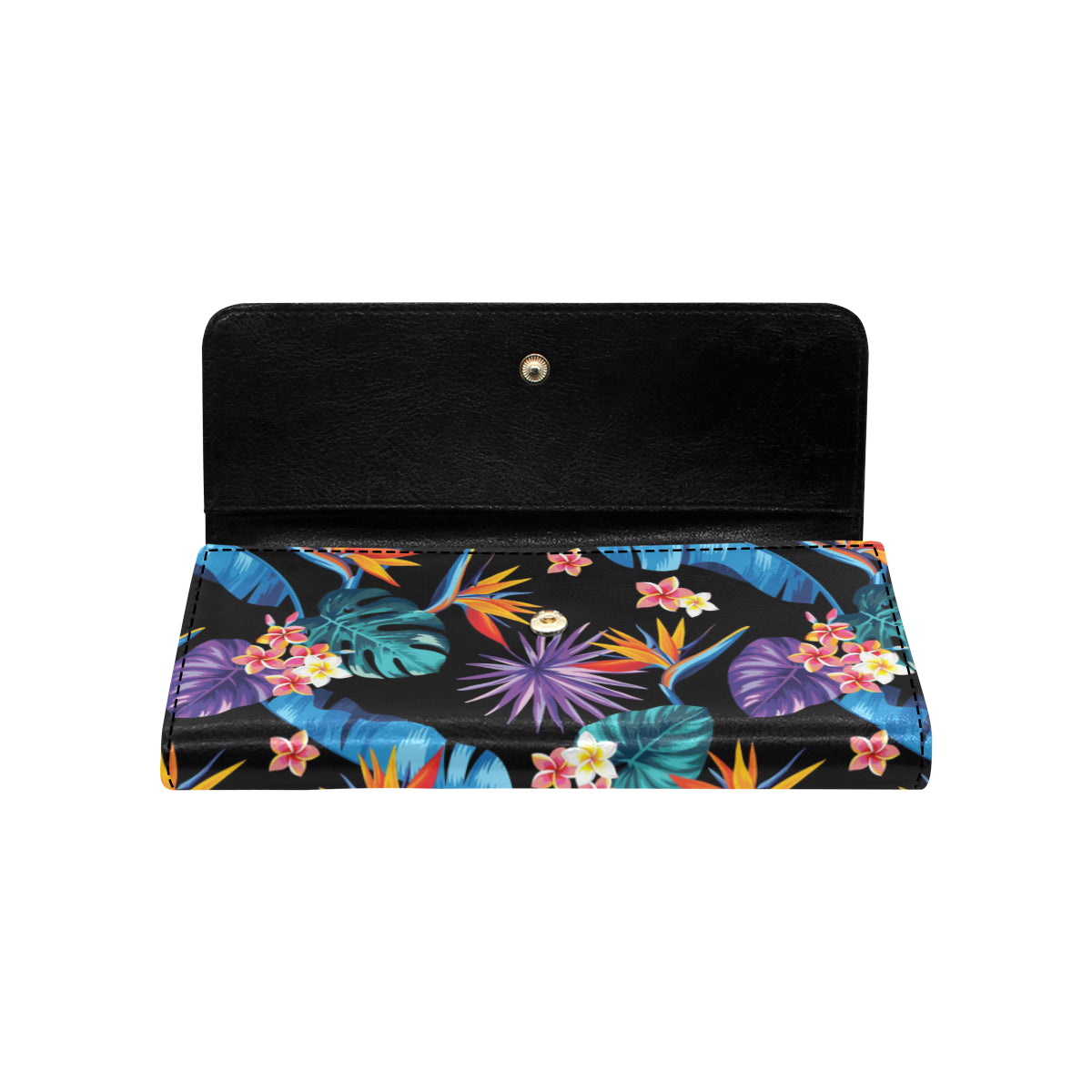Tropical Flower Pattern Print Design TF018 Women's Trifold Wallet