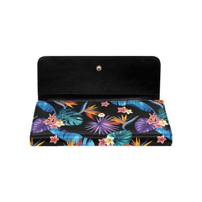 Tropical Flower Pattern Print Design TF018 Women's Trifold Wallet