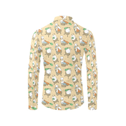 Guinea Pig Print Design LKS401 Men's Long Sleeve Dress Shirt
