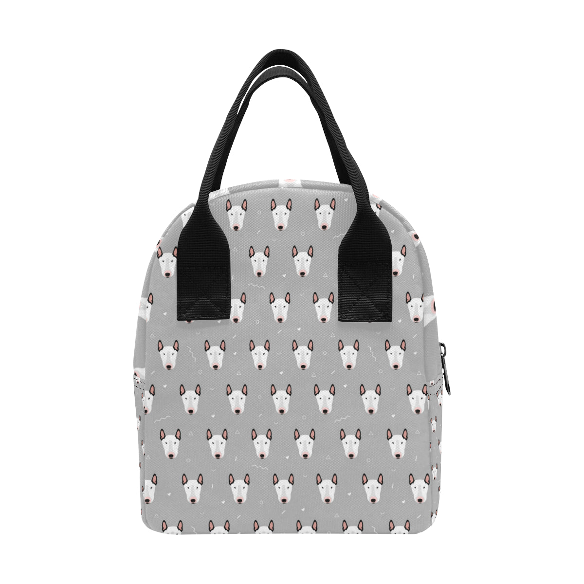 Bull Terrier Head Print Pattern Insulated Lunch Bag
