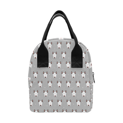 Bull Terrier Head Print Pattern Insulated Lunch Bag