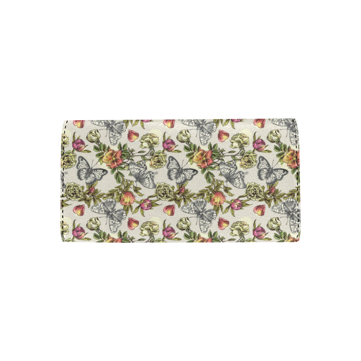 Butterfly Flower Pattern Print Design 06 Women's Trifold Wallet