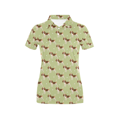Beagle Pattern Print Design 07 Women's Polo Shirt