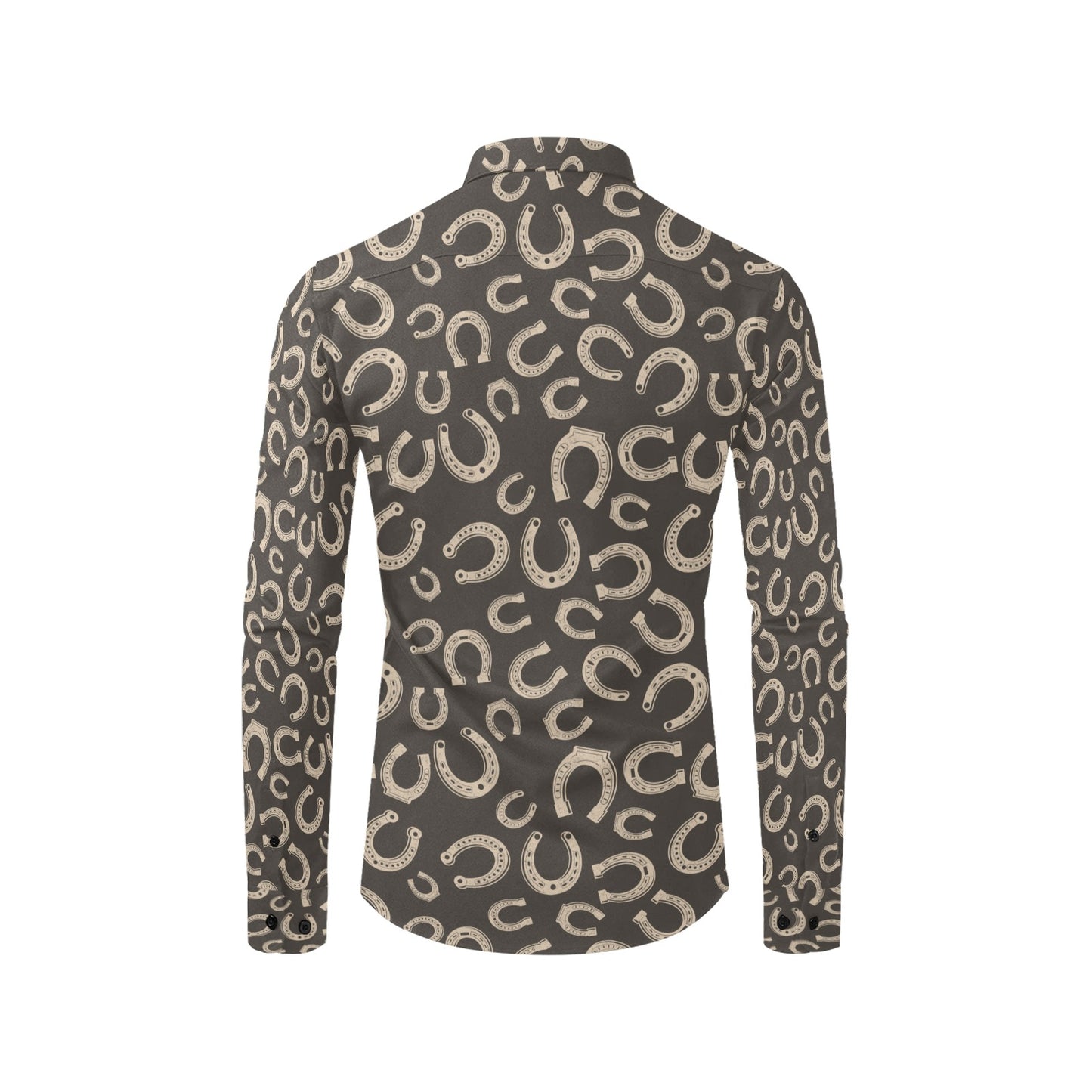 Horseshoe Print Design LKS303 Men's Long Sleeve Dress Shirt