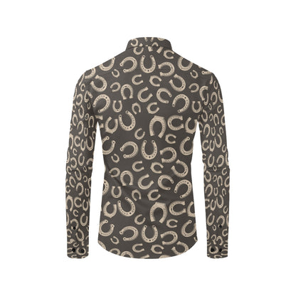 Horseshoe Print Design LKS303 Men's Long Sleeve Dress Shirt