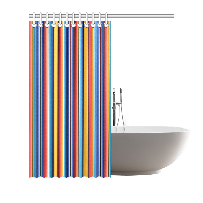 Mexican Blanket Stripe Print Pattern Shower Curtain