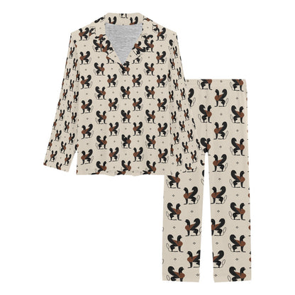 Ancient Greek Print Design LKS3010 Women's Long Pajama Set