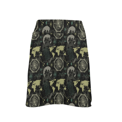 World Map Print Design LKS303 17" Golf & Pickleball Skort with Pockets