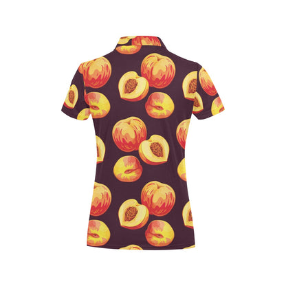 Peach Pattern Print Design A04 Women's Polo Shirt