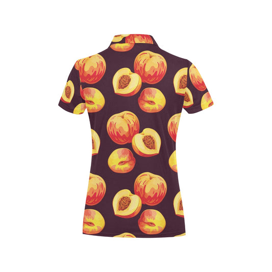 Peach Pattern Print Design A04 Women's Polo Shirt
