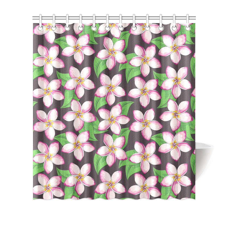 Pink Plumeria Pattern Print Design PM019 Shower Curtain