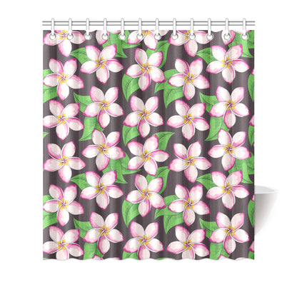 Pink Plumeria Pattern Print Design PM019 Shower Curtain
