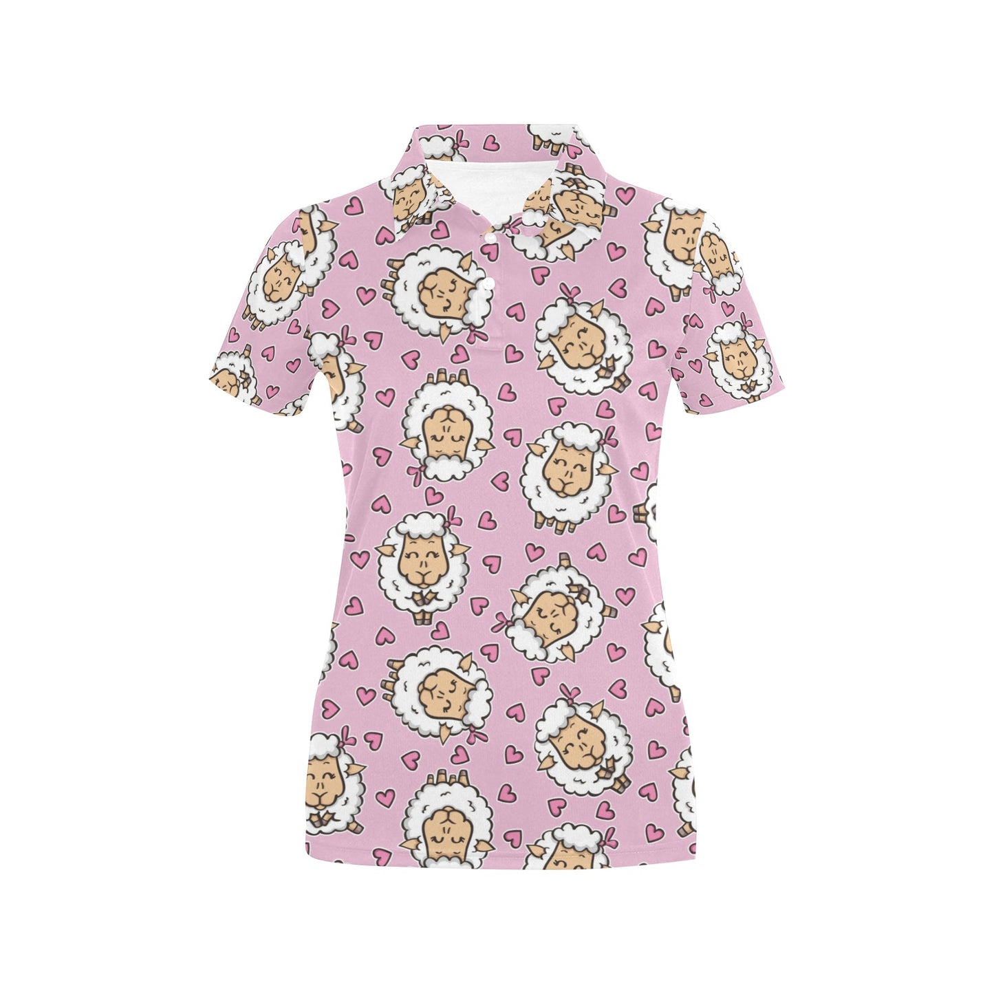 Sheep Cute Pattern Print Design 01 Women's Polo Shirt
