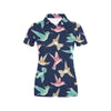 Hummingbird Cute Pattern Print Design 01 Women's Polo Shirt