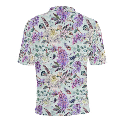 Lilac Pattern Print Design LI06 Men Polo Shirt