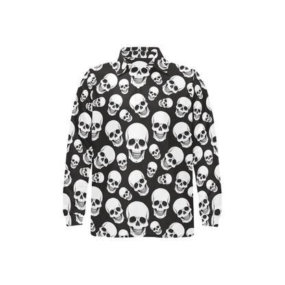Skull Print Design LKS301 Long Sleeve Polo Shirt For Men's