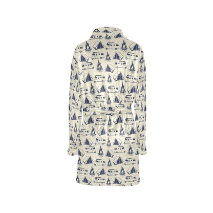 Campfire Pattern Print Design 01 Women's Fleece Robe