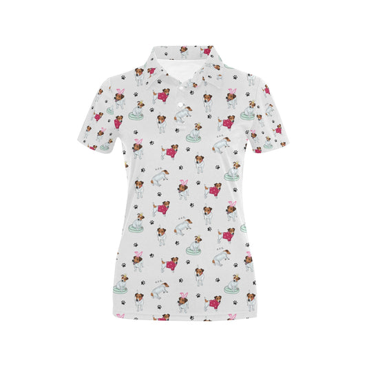 Russell Terriers Print Design LKS308 Women's Polo Shirt