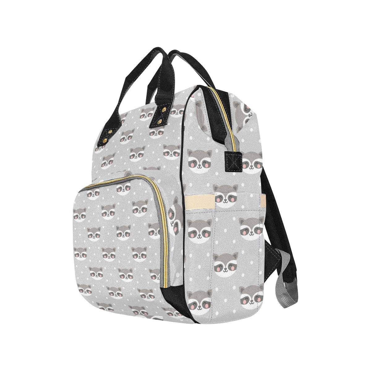 Raccoon Pattern Print Design A04 Diaper Bag Backpack