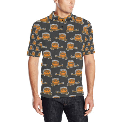 Honey Bee Print Design LKS305 Men Polo Shirt