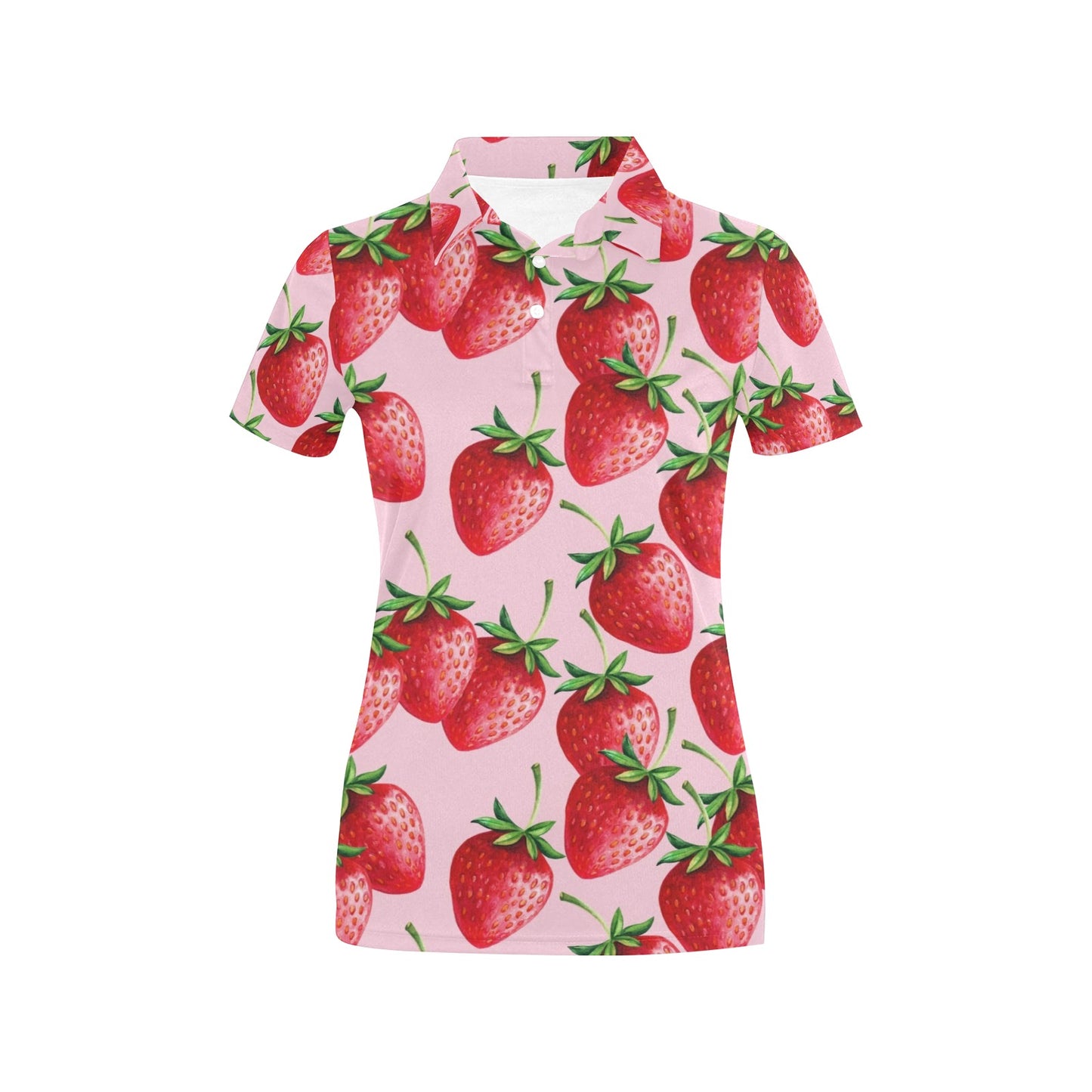 Strawberry Pattern Print Design SB03 Women's Polo Shirt