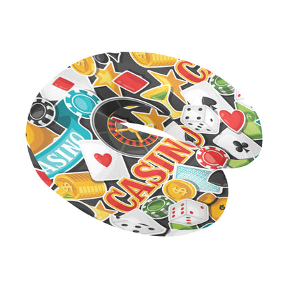Casino Pattern Print Design 03 U-Shaped Travel Neck Pillow