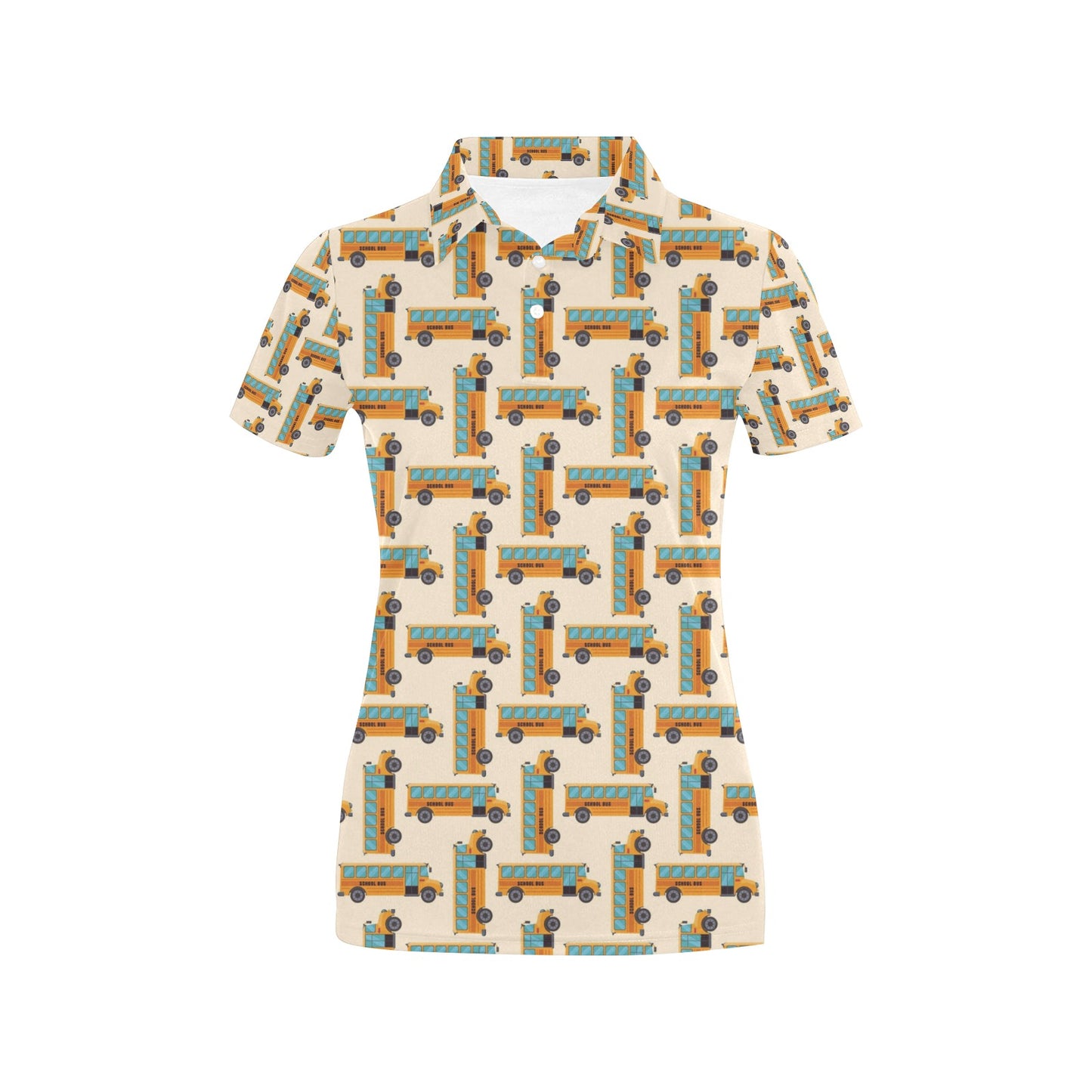 School Bus Print Design LKS305 Women's Polo Shirt