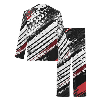 Racing Pattern Print Design A03 Women's Long Pajama Set