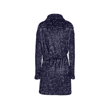 Zodiac Pattern Design Print Women's Fleece Robe