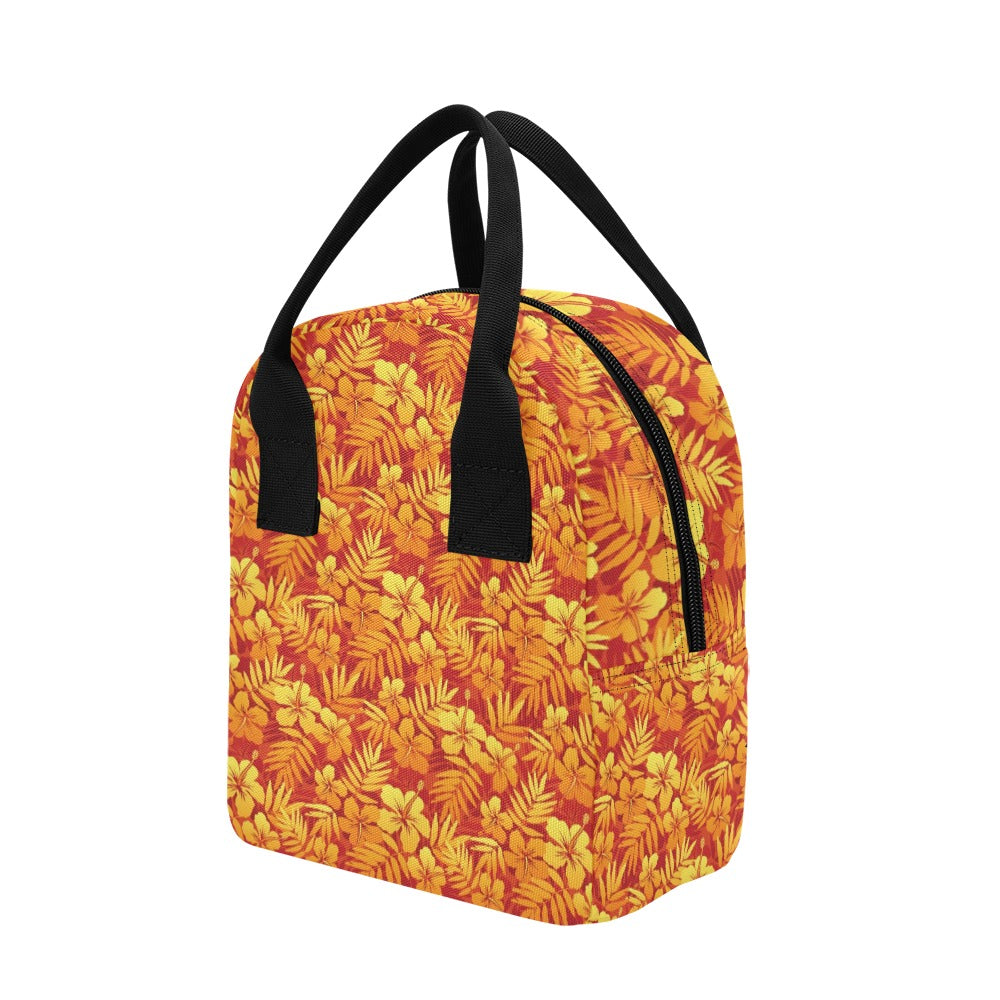 Hibiscus Summer Print Design LKS302 Insulated Lunch Bag