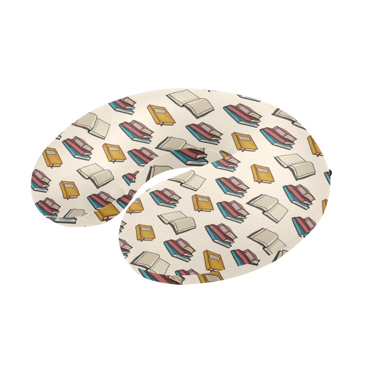 Book Pattern Print Design 04 U-Shaped Travel Neck Pillow