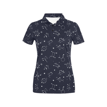Constellation Pattern Print Design 05 Women's Polo Shirt