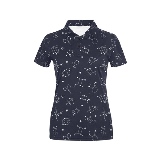 Constellation Pattern Print Design 05 Women's Polo Shirt