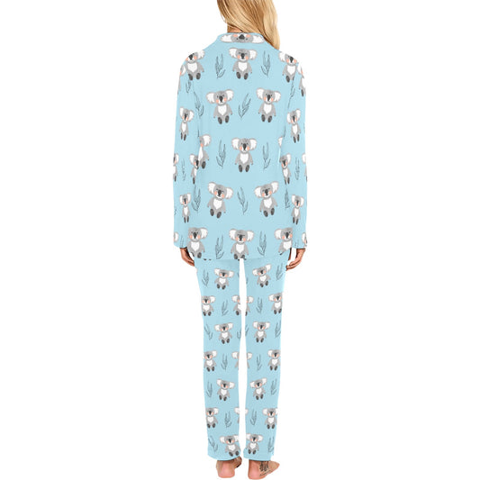 Koala Pattern Print Design 01 Women's Long Pajama Set