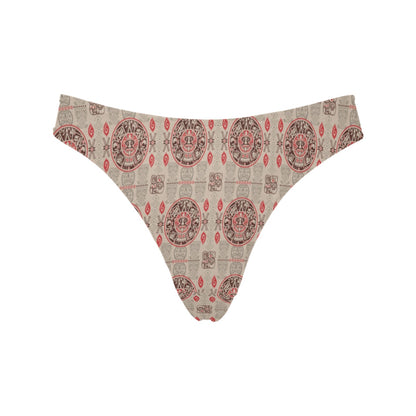Calendar Aztec Print Pattern Women's Thongs
