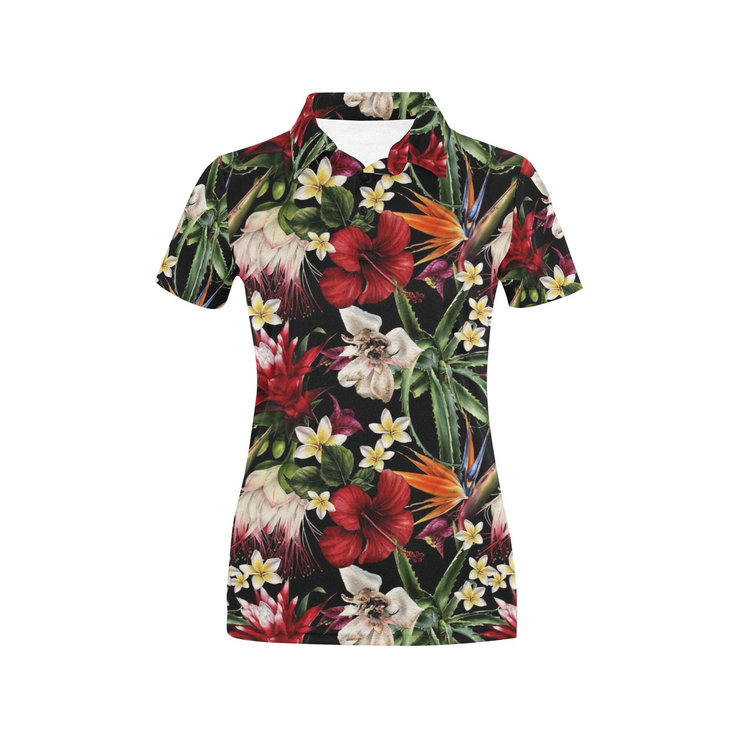Summer Floral Pattern Print Design SF03 Women's Polo Shirt