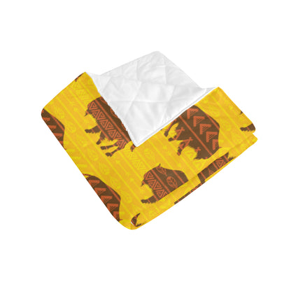 Bison Native Pattern Print Design 01 Premium Quilt