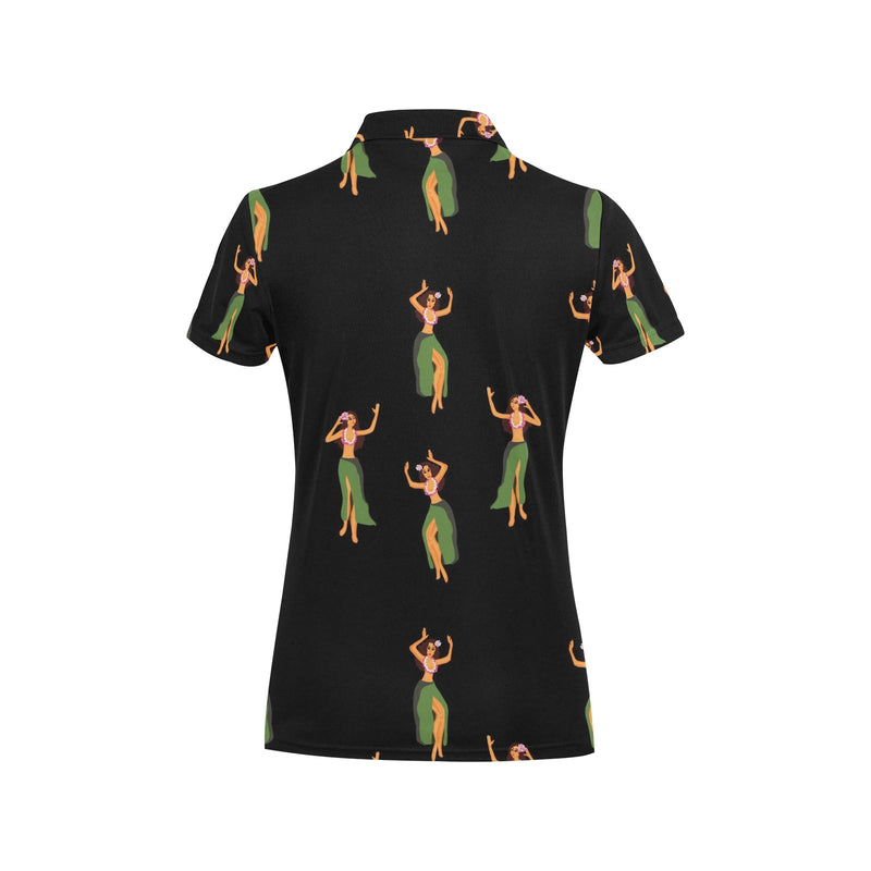 Hula Dancers Girl Pattern Print Design 01 Women's Polo Shirt