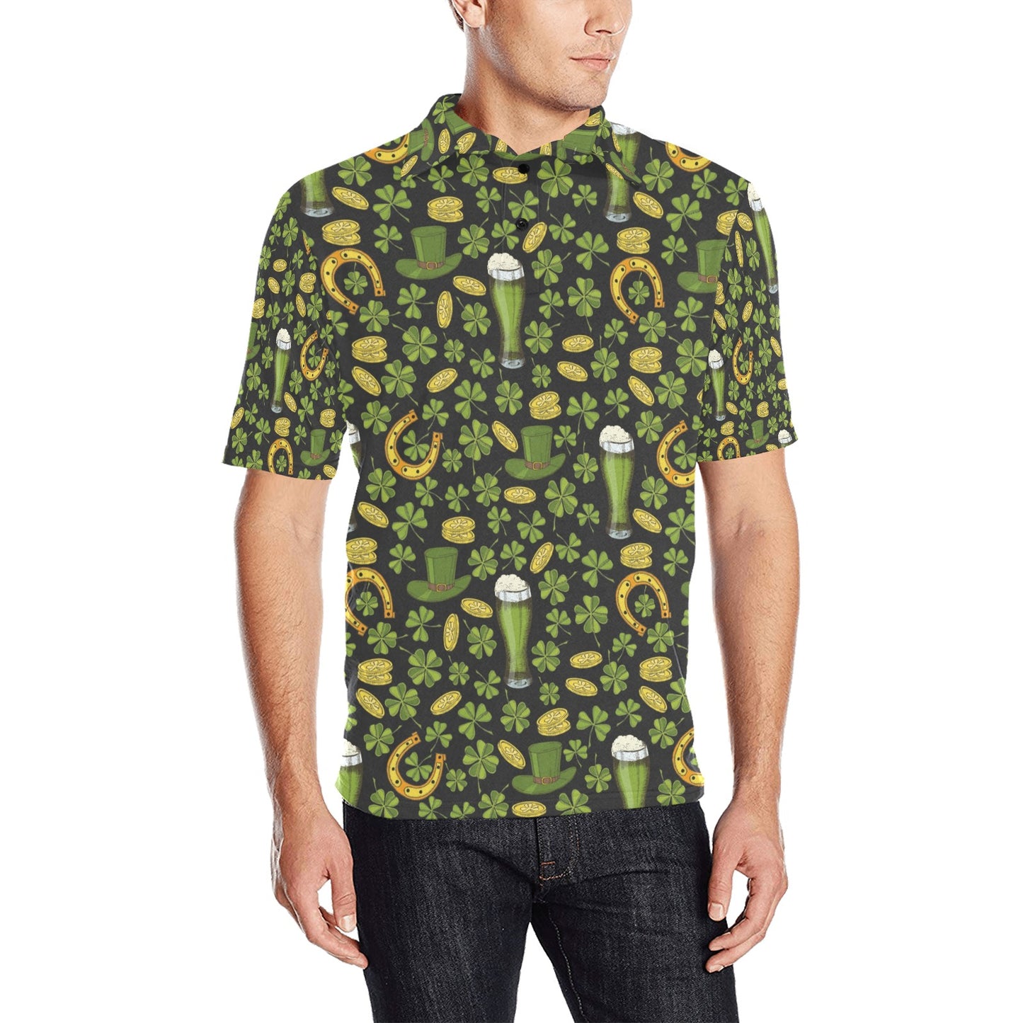 St Patricks Day Print Design LKS307 Men Polo Shirt