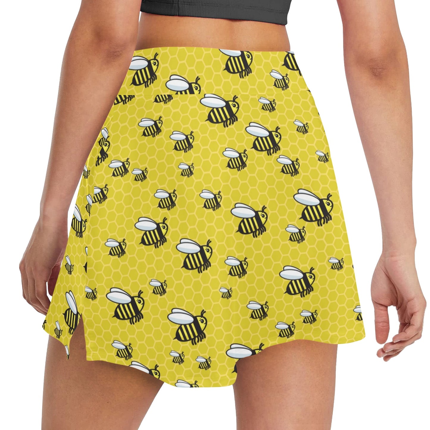 Bee Cute Print Design LKS308 17" Golf & Pickleball Skort with Pockets